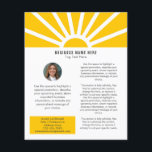 Prospectus 11,4 Cm X 14,2 Cm 3 | Photo personnalisée Modern Sunrise Yellow Busi<br><div class="desc">Présentez votre marque de manière innovante et inspirante avec ce prospectus d'entreprise moderne personnalisable. Conçu pour rayonner positivité et professionnalisme, il présente un lever de soleil jaune chaud avec rayons de soleil sur un arrière - plan blanc propre, parfait pour les entreprises qui veulent faire une première impression confiante et...</div>