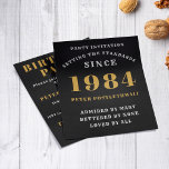 Prospectus 11,4 Cm X 14,2 Cm 40e anniversaire 1984 Black Gold Personnalisé Pour<br><div class="desc">Elegant Black and Gold 40th Birthday Invitation - Créez votre propre design personnalisé. La préparation d'une célébration remarquable commence par l'invitation parfaite. Notre élégante invitation au 40e anniversaire noir et or est le choix parfait pour cet événement marquant. Baignée de noir pour une touche de sophistication et ornée d'or pour...</div>