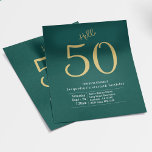 Prospectus 11,4 Cm X 14,2 Cm 50 Green Gold Budget 50th Birthday Invitation<br><div class="desc">Get ready to celebrate a milestone event in style with this budget-friendly 50th birthday invitation flyer! Perfect for a milestone event, this charming flyer features a vibrant green and gold palette and cute “hello 50” text. Customize the text with your own party details to make this invitation truly special. Send...</div>