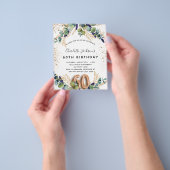 Prospectus 11,4 Cm X 14,2 Cm 60e anniversaire eucalyptus invitation budgétaire (main)