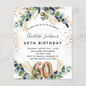 Prospectus 11,4 Cm X 14,2 Cm 60e anniversaire eucalyptus invitation budgétaire (Devant)