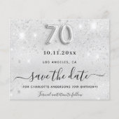 Prospectus 11,4 Cm X 14,2 Cm 70e anniversaire argent budget parties scintillant (Devant)