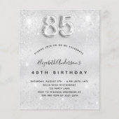 Prospectus 11,4 Cm X 14,2 Cm 85e anniversaire argent parties scintillant budget (Devant)