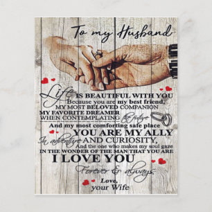 Prospectus 11,4 Cm X 14,2 Cm À mon cadeau de design de mari   Lettre d'amour à 