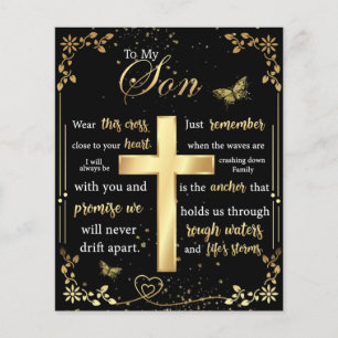 Prospectus 11,4 Cm X 14,2 Cm À Mon Fils Cadeau, Amant Papillon, Lettre Fils Flo