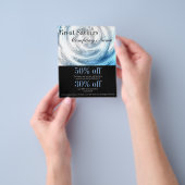 Prospectus 11,4 Cm X 14,2 Cm abstrait moderne aqua bleu ripple plomber (main)