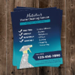 Prospectus 11,4 Cm X 14,2 Cm Accueil Nettoyage de la maison Service de maintien<br><div class="desc">Service de nettoyage à domicile Service de garde à domicile Élégant Flyers bleu océan.</div>