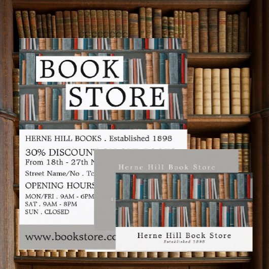 Prospectus 11,4 Cm X 14,2 Cm Affichage de livres, publicité de librairies