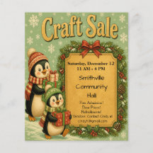 Affiche d'annonce de salon de l'artisanat de Noël