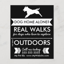 Prospectus 11,4 Cm X 14,2 Cm Affiche de promeneur de chien avec silhouette de c