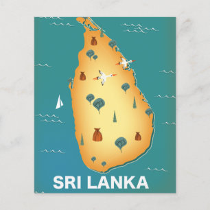 Prospectus 11,4 Cm X 14,2 Cm Affiche de voyage carte Sri Lanka