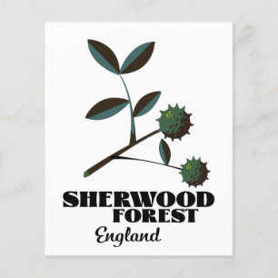 Prospectus 11,4 Cm X 14,2 Cm Affiche de voyage de Sherwood Forest Angleterre