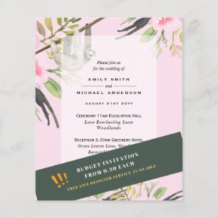 Prospectus 11,4 Cm X 14,2 Cm AFFICHE INVITATIONS MARIAGE PAResseux DE BUDGET