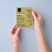 Prospectus 11,4 Cm X 14,2 Cm Afro Style, Barbiers Hommes Publicité (main)