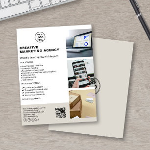 Prospectus 11,4 Cm X 14,2 Cm Agence de marketing de logo personnalisé moderne