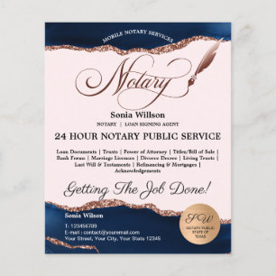 Prospectus 11,4 Cm X 14,2 Cm Agent de signature de crédit et de notaire mobile