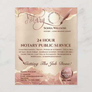 Prospectus 11,4 Cm X 14,2 Cm Agent de signature de crédit et de notaire mobile 