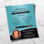 Prospectus 11,4 Cm X 14,2 Cm Agent de signature de prêt notaire Photo Turquoise<br><div class="desc">Agent de signature de prêt notaire Flyers photo Turquoises professionnels.</div>