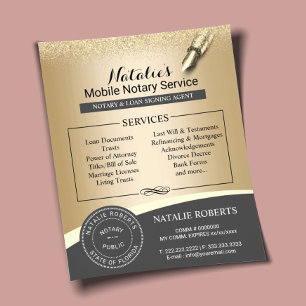 Prospectus 11,4 Cm X 14,2 Cm Agent de signature de prêt par timbre notaire Or m