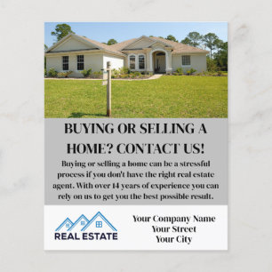 Prospectus 11,4 Cm X 14,2 Cm Agent immobilier moderne élégant Flyer personnalis