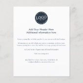 Prospectus 11,4 Cm X 14,2 Cm Ajouter votre logo d'entreprise simple (Dos)