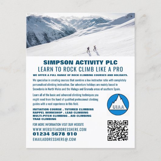 Prospectus 11,4 Cm X 14,2 Cm Alpinistes, Randonnée et Escalade (Devant)