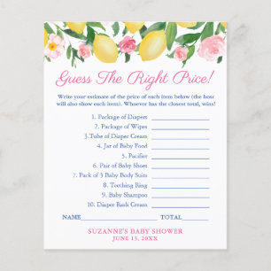 Prospectus 11,4 Cm X 14,2 Cm Amalfi Lemon Devine Le Prix Baby shower Carte De J