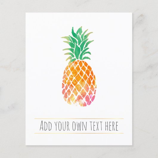 Prospectus 11,4 Cm X 14,2 Cm ananas tropical aquarelle (Devant)