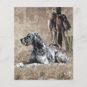 Prospectus 11,4 Cm X 14,2 Cm Anglais Setter, Poster de Tapisserie de chasse de