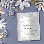 Prospectus 11,4 Cm X 14,2 Cm Anniversaire argent parties scintillant budget fêt<br><div class="desc">Veuillez noter que cette invitation est sur papier de prospectus et très mince. Les enveloppes ne sont pas incluses. Pour des invitations plus épaisses (même conception), veuillez visiter notre magasin. Pour une élégante fête d'anniversaire de 21e (ou tout âge). Un arrière - plan métallique à l'aspect faux argenté. Décoré de...</div>