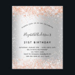 Prospectus 11,4 Cm X 14,2 Cm Anniversaire argent rose or budget invitation<br><div class="desc">Veuillez noter que cette invitation est sur papier de prospectus et très mince. Les enveloppes ne sont pas incluses. Pour des invitations plus épaisses (même conception), veuillez visiter notre magasin. Pour une élégante fête d'anniversaire de 21e (ou tout âge). Un arrière - plan faux argenté. Décoré de confettis d'or rose....</div>