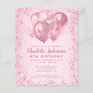 Prospectus 11,4 Cm X 14,2 Cm Anniversaire de enfant de ballons de Parties scint