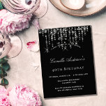 Prospectus 11,4 Cm X 14,2 Cm Anniversaire fête noir argent étoile budget invita<br><div class="desc">Veuillez noter que cette invitation est sur papier de prospectus et très mince. Les enveloppes ne sont pas incluses. Pour des invitations plus épaisses (même conception), veuillez visiter notre magasin. 40e (ou tout âge) invitation de fête d'anniversaire. Un arrière - plan noir décoré d'étoiles faux argentées. Personnalisez et ajoutez un...</div>