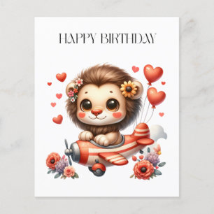 Prospectus 11,4 Cm X 14,2 Cm Anniversaire Lion Pilote