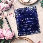 Prospectus 11,4 Cm X 14,2 Cm Anniversaire marine bleu blanc parties scintillant<br><div class="desc">Veuillez noter que cette invitation est sur papier de prospectus et très mince. Les enveloppes ne sont pas incluses. Pour des invitations plus épaisses (même conception), veuillez visiter notre magasin. Une invitation moderne, élégante et glamour pour une fête d'anniversaire de 40ème (ou tout âge). Un arrière - plan bleu marine,...</div>