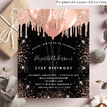 Prospectus 11,4 Cm X 14,2 Cm Anniversaire noir rose or ballon budget budget<br><div class="desc">Veuillez noter que cette invitation est sur papier de prospectus et très mince. Les enveloppes ne sont pas incluses. Pour des invitations plus épaisses (même conception), veuillez visiter notre magasin. Un arrière - plan noir. Décoré de gouttes d'or rose, de la peinture goutte à goutte et des ballons. Personnalisez et...</div>