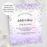 Prospectus 11,4 Cm X 14,2 Cm Anniversaire papillon violet invitation budgétaire<br><div class="desc">Veuillez noter que cette invitation est sur papier de prospectus et très mince. Les enveloppes ne sont pas incluses. Pour des invitations plus épaisses (même conception), veuillez visiter notre magasin. Pour une soirée élégante de 40ème anniversaire (ou tout âge). Un arrière - plan chic, blanc et violet. Décoré de parties...</div>