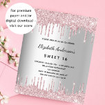 Prospectus 11,4 Cm X 14,2 Cm Anniversaire parties scintillant rose argent invit<br><div class="desc">Veuillez noter que cette invitation est sur papier de prospectus et très mince. Les enveloppes ne sont pas incluses. Pour des invitations plus épaisses (même conception), veuillez visiter notre magasin. Une invitation moderne, élégante et glamour pour une fête d'anniversaire Sweet 16, 16e (ou tout âge). Un arrière - plan faux...</div>