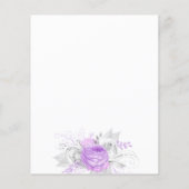 Prospectus 11,4 Cm X 14,2 Cm Anniversaire violet fleuri argent budget invitatio (Dos)