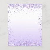 Prospectus 11,4 Cm X 14,2 Cm Anniversaire violet lavande invitation budget (Dos)
