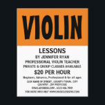 Prospectus 11,4 Cm X 14,2 Cm Annonces de publicité pour les leçons de violon<br><div class="desc">Des Flyers De Publicité De Cours De Violon Modernes Et Gras Par Le Magasin Carte de visite.</div>