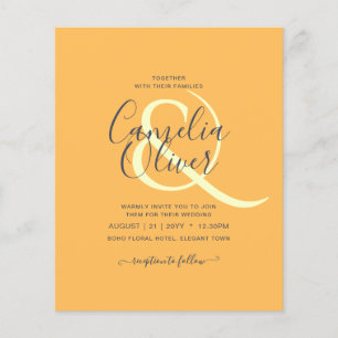 Prospectus 11,4 Cm X 14,2 Cm APPEL D'OFFRE LE PLUS BAS Calligraphie Mariage Amp
