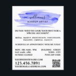 Prospectus 11,4 Cm X 14,2 Cm Aquarelle bleu brosse Artiste maquillage<br><div class="desc">Script Aquarelle Bleu Brosse Maquillage Artiste Publicité Flyers Par Le Magasin Carte de visite.</div>