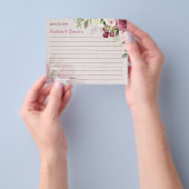 Prospectus 11,4 Cm X 14,2 Cm Aquarelle Fleur Mariage Carte conseil douche (main)