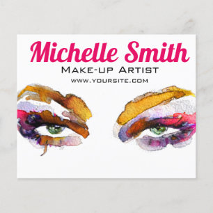 Prospectus 11,4 Cm X 14,2 Cm Aquarelle marque de maquillage oculaire rose