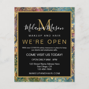 Prospectus 11,4 Cm X 14,2 Cm Aquarelle or et nébuleuse mandala