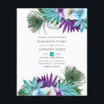 Prospectus 11,4 Cm X 14,2 Cm Aquarelle Orchidées tropicales Mariage Peacock<br><div class="desc">Aquarelle colorée feuilles tropicaux et orchidées faire-part de mariage avec plumes paons et bleu turquoise à l'envers. Veuillez noter que cette invitation est sur papier de prospectus et elle est très mince. Les enveloppes ne sont pas incluses. Pour des invitations plus épaisses sur le même thème avec enveloppes incluses, voir...</div>