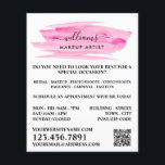 Prospectus 11,4 Cm X 14,2 Cm Aquarelle rose brosse Artiste maquillage<br><div class="desc">Script Aquarelle Rose Brosse Maquillage Artiste Publicité Flyers Par Le Magasin Carte de visite.</div>