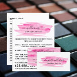 Prospectus 11,4 Cm X 14,2 Cm Aquarelle rose brosse Artiste maquillage<br><div class="desc">Script Aquarelle Rose Brosse Maquillage Artiste Publicité Flyers Par Le Magasin Carte de visite.</div>