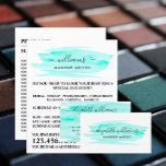 Prospectus 11,4 Cm X 14,2 Cm Aquarelle Turquoise brosse Artiste maquillage<br><div class="desc">Script Aquarelle Turquoise Brosse Maquillage Artiste Publicité Flyers Par Le Magasin Carte de visite.</div>